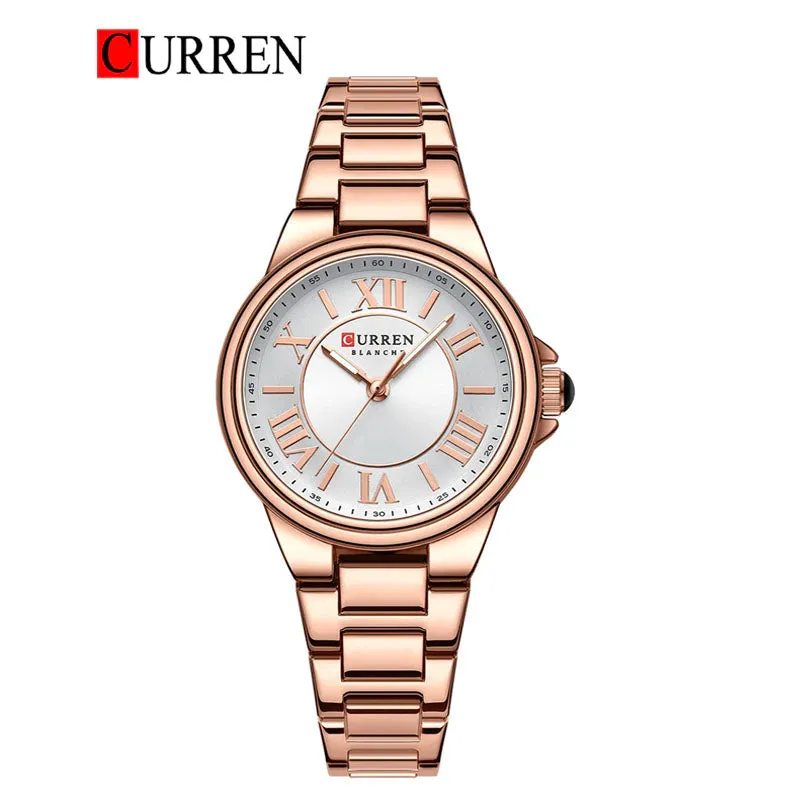 CURREN Original Brand Stainless Steel Band Wrist Watch For Women Wth Brand (Box & Bag)-9091