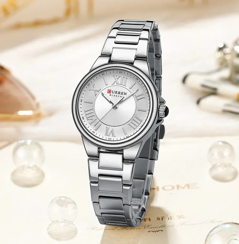 CURREN Original Brand Stainless Steel Band Wrist Watch For Women Wth Brand (Box & Bag)-9091