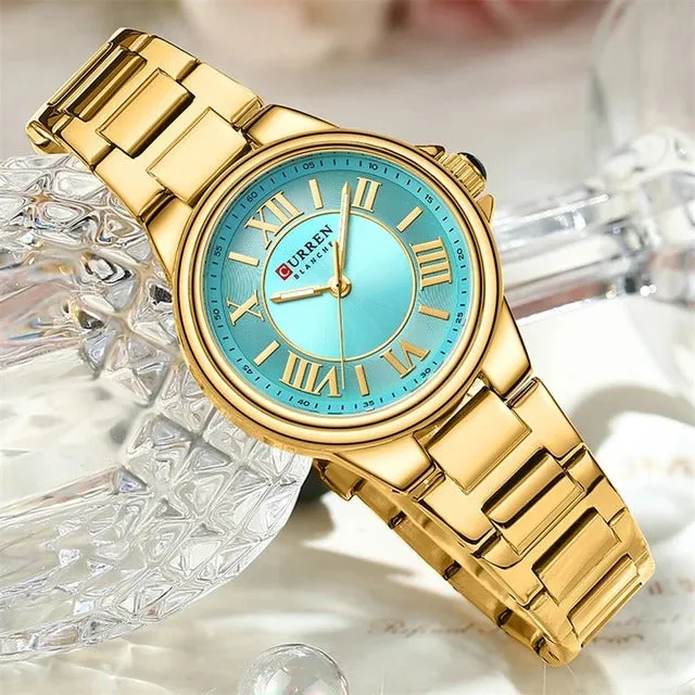 CURREN Original Brand Stainless Steel Band Wrist Watch For Women Wth Brand (Box & Bag)-9091