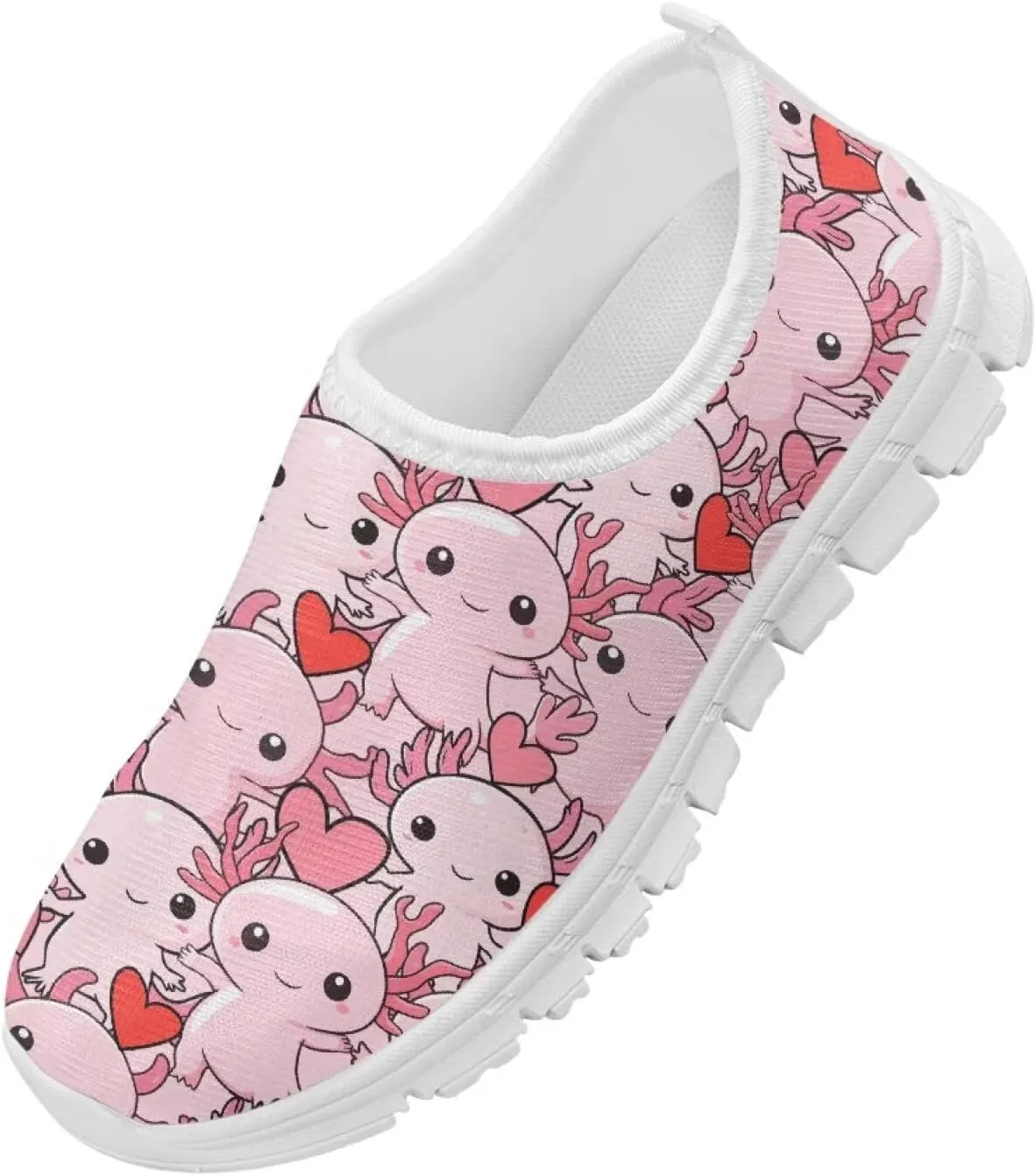 Doojoayie Axolotl Shoes for Girls Gym Shoes Slip On Shoes for Child Back to School Casual
