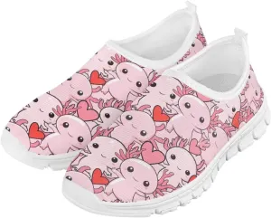 Doojoayie Axolotl Shoes for Girls Gym Shoes Slip On Shoes for Child Back to School Casual