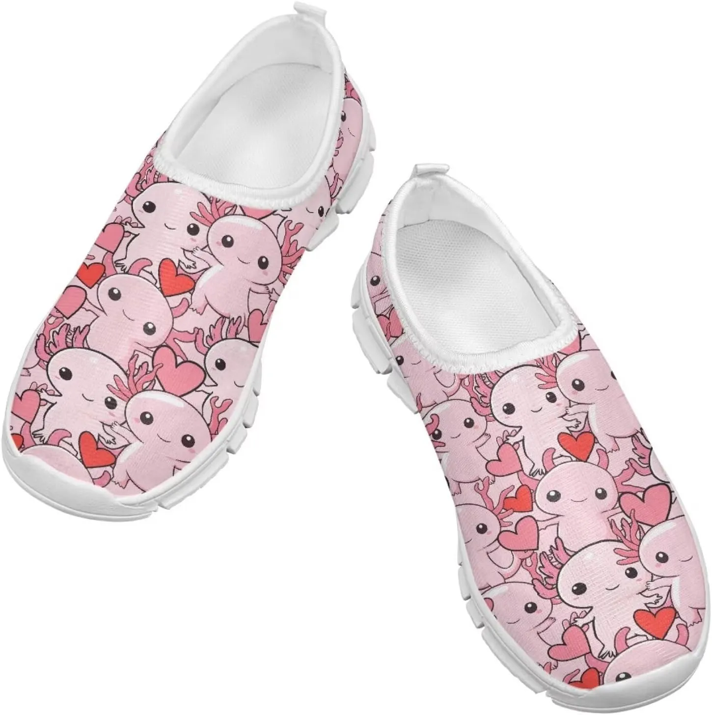 Doojoayie Axolotl Shoes for Girls Gym Shoes Slip On Shoes for Child Back to School Casual