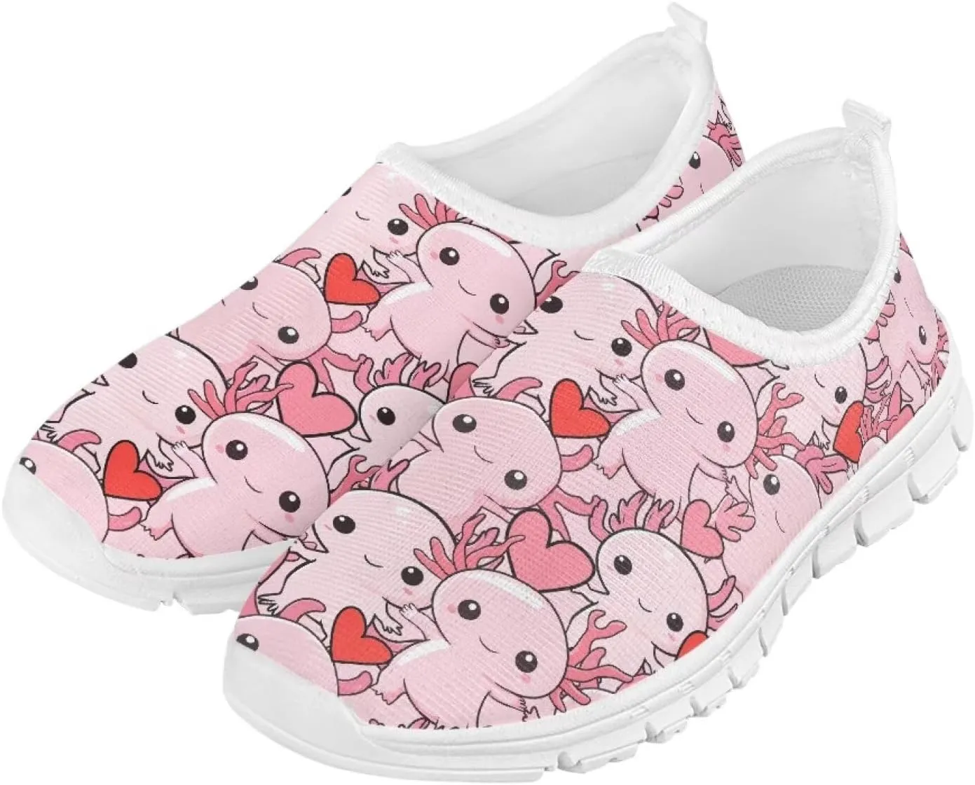 Doojoayie Axolotl Shoes for Girls Gym Shoes Slip On Shoes for Child Back to School Casual