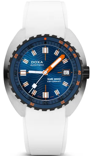 Doxa SUB 300 Beta Ceramic Steel Caribbean Rubber White