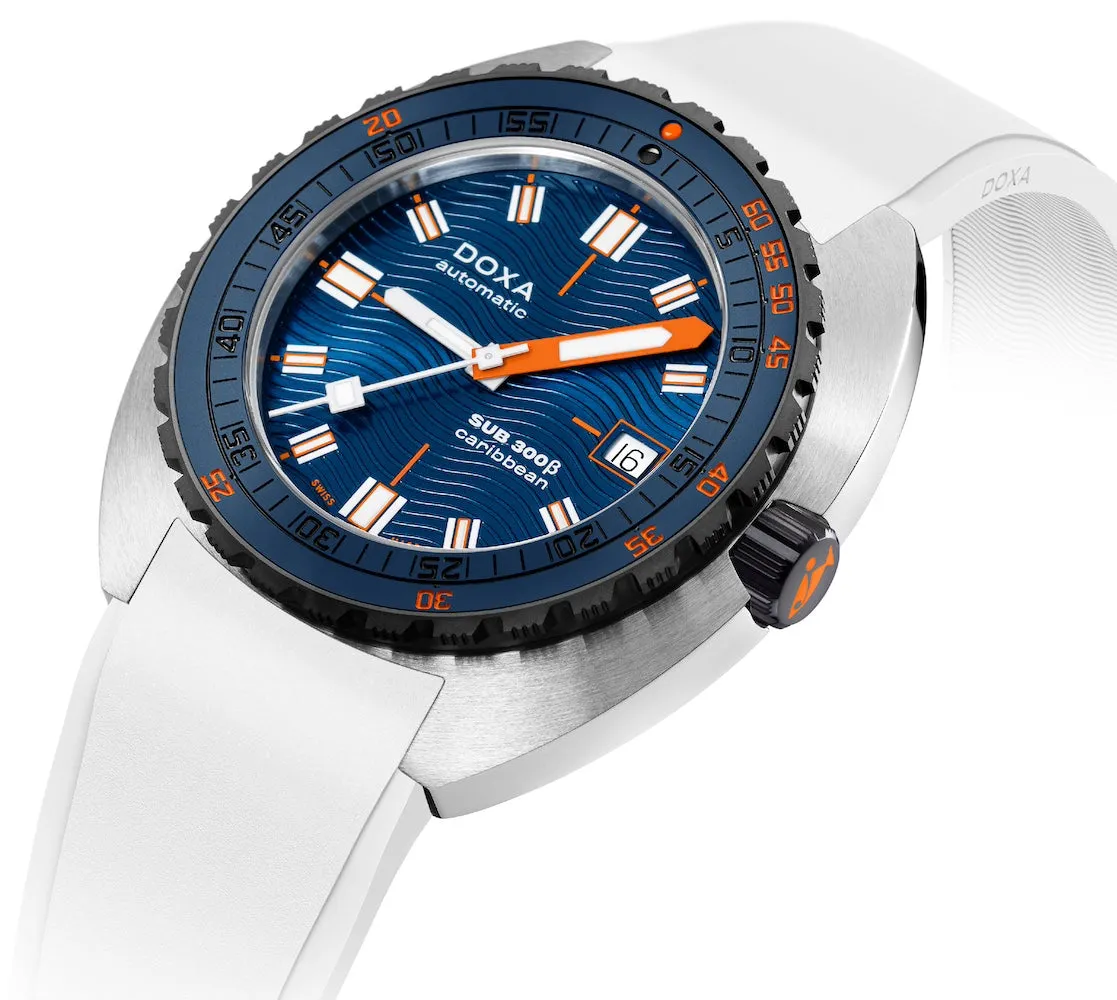 Doxa SUB 300 Beta Ceramic Steel Caribbean Rubber White
