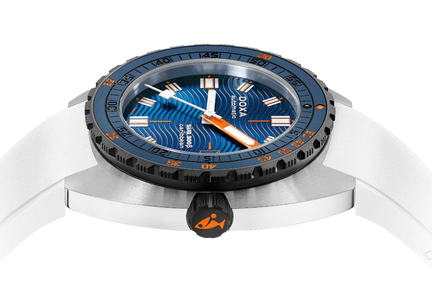 Doxa SUB 300 Beta Ceramic Steel Caribbean Rubber White