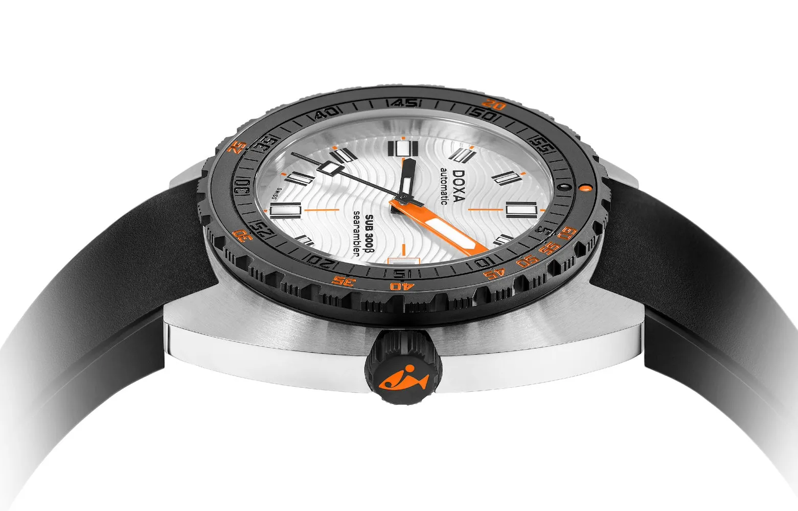 Doxa SUB 300 Beta Ceramic Steel Searambler Rubber Black