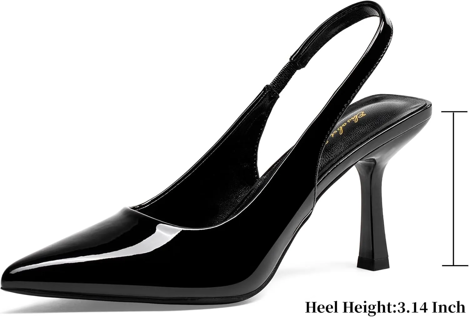 Elisabet Tang 3.14 in Trendy Slingback Stiletto Pumps for Women - Sexy Slip on Pointed Closed Toe mid High Heels Daily Party Office