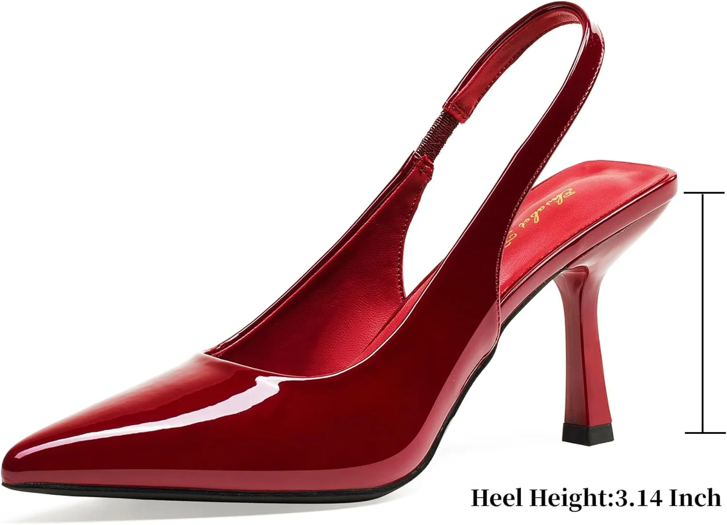 Elisabet Tang 3.14 in Trendy Slingback Stiletto Pumps for Women - Sexy Slip on Pointed Closed Toe mid High Heels Daily Party Office