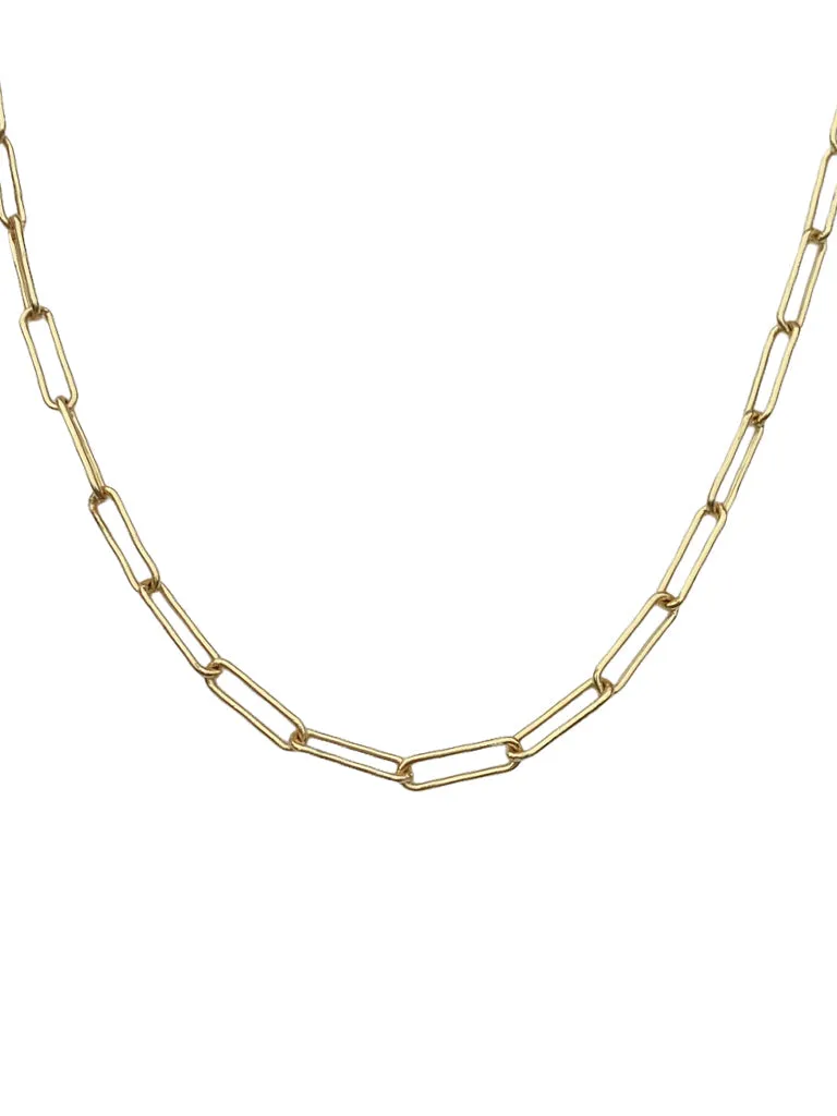 Farrah B Eden Paperclip Chain Necklace in Gold