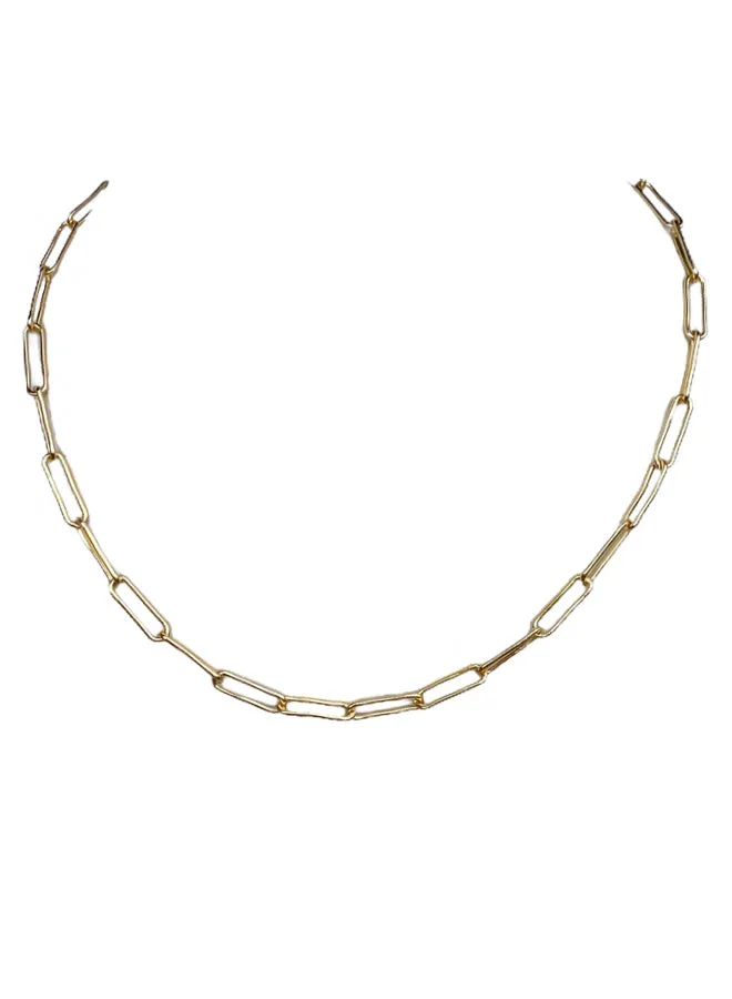 Farrah B Eden Paperclip Chain Necklace in Gold