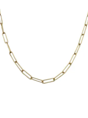 Farrah B Eden Paperclip Chain Necklace in Gold