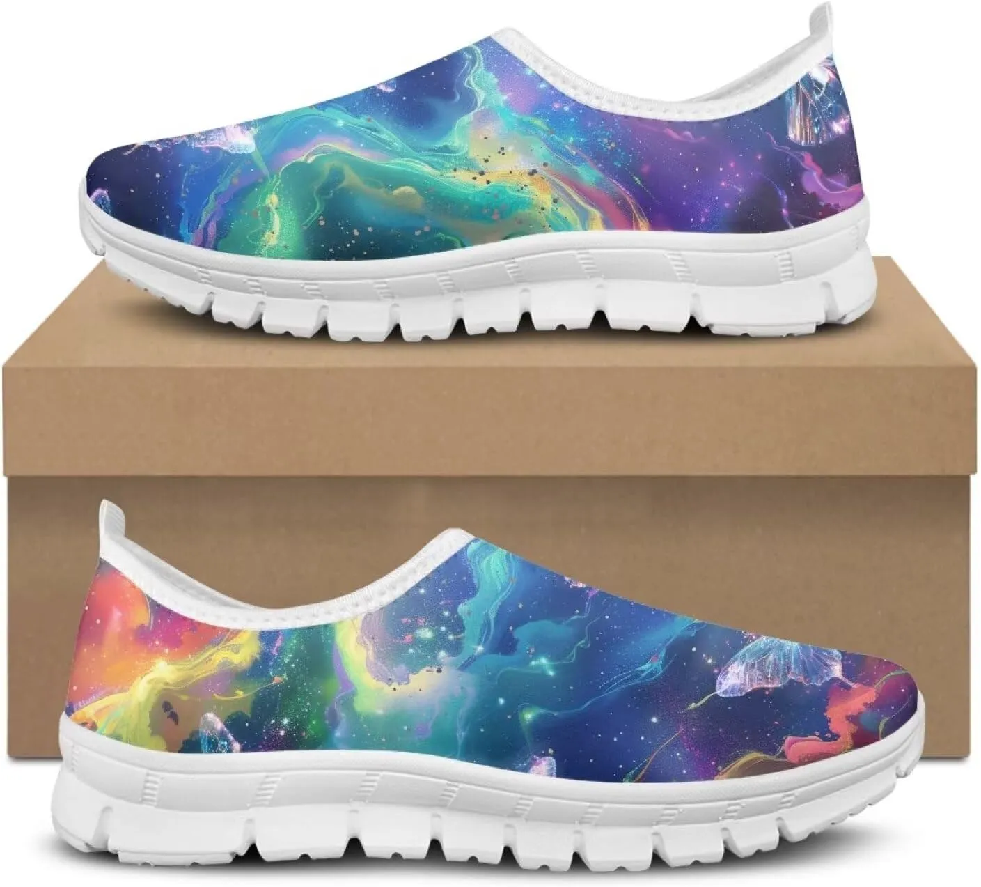 FOR U DESIGNS Shoes for Elderly Women Fall Prevention Comfortable Walking Shoes Non Slip Work Gym Running Shoes