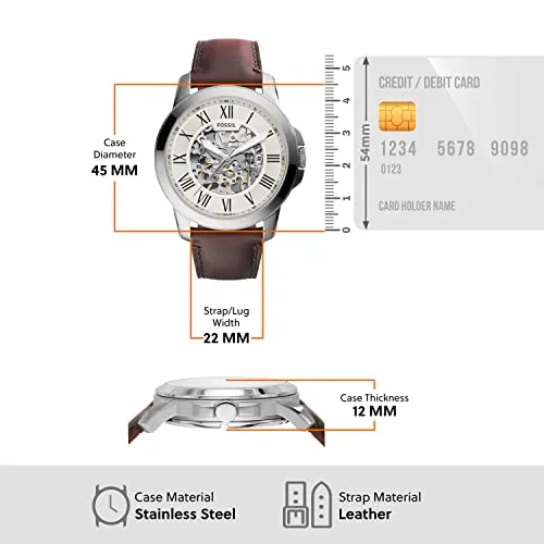 Fossil Grant Analog Off-White Dial Men's Watch-ME3099