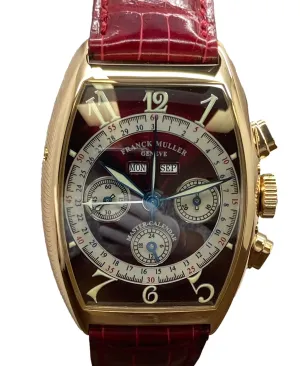 Franck Muller Master Calendar Chronograph Magnum Rare 18K 6850 CC MC Red Dial Manual Wind Men's Watch