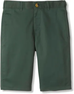 French Toast Boys' Adjustable Waist Stretch Flat Front Shorts (Standard & Husky) for School Uniform