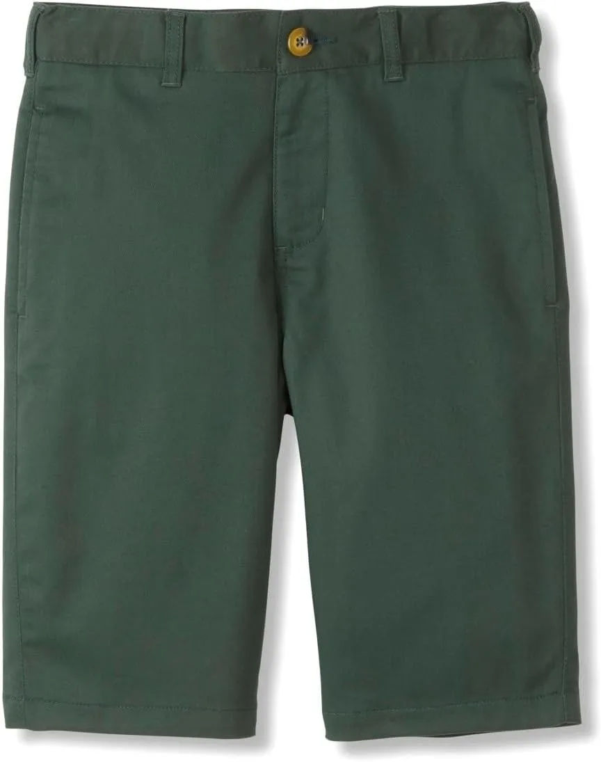 French Toast Boys' Adjustable Waist Stretch Flat Front Shorts (Standard & Husky) for School Uniform