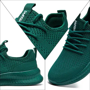 FUJEAK Womens Running Shoes Casual Slip on Walking Shoes Gym Workout Fashion Sneakers Non Slip Athletic Tennis Sports Sneakers Dark Green Size 10