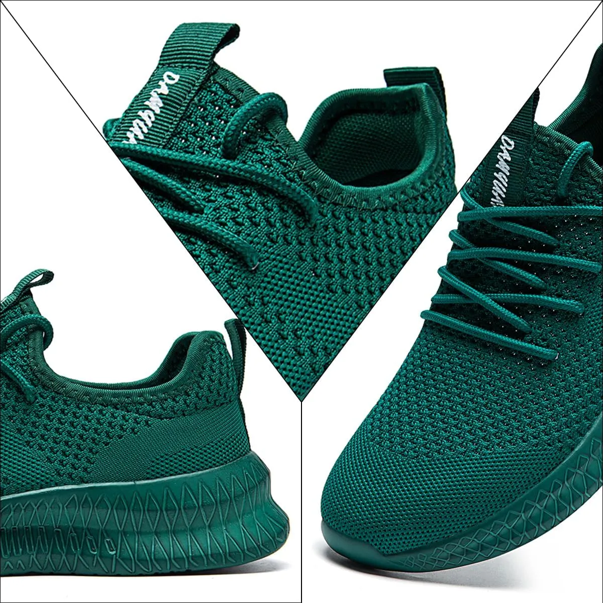 FUJEAK Womens Running Shoes Casual Slip on Walking Shoes Gym Workout Fashion Sneakers Non Slip Athletic Tennis Sports Sneakers Dark Green Size 10