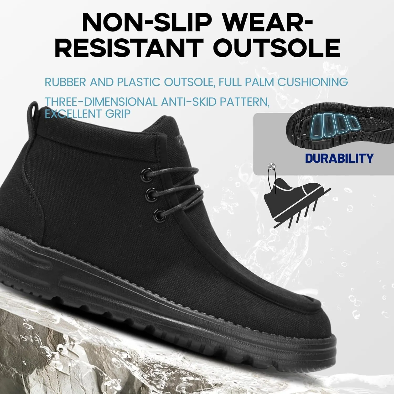 Furuian Steel Toe Shoes for Men High-top Safety Shoes for Men Lightweight Work Boots Canvas Steel Toe Sneakers Comfortable Work Loafers Zapatos De Trabajo para Hombres