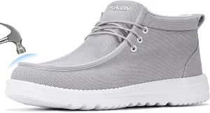 Furuian Steel Toe Shoes for Men High-top Safety Shoes for Men Lightweight Work Boots Canvas Steel Toe Sneakers Comfortable Work Loafers Zapatos De Trabajo para Hombres