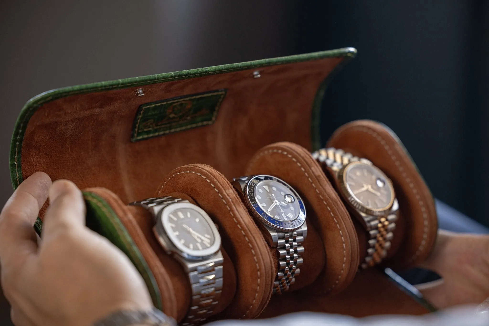 Galata Watch Roll - CP Green For 3 Watches