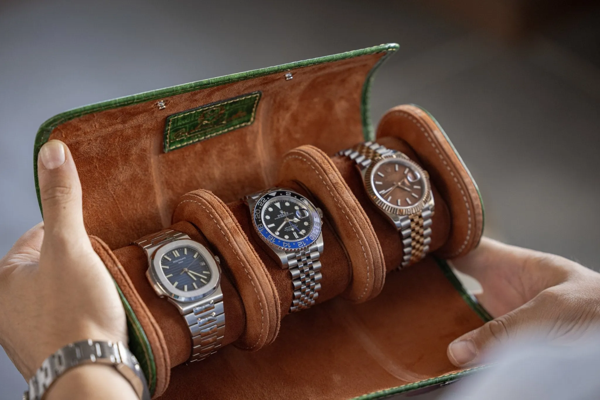 Galata Watch Roll - CP Green For 3 Watches