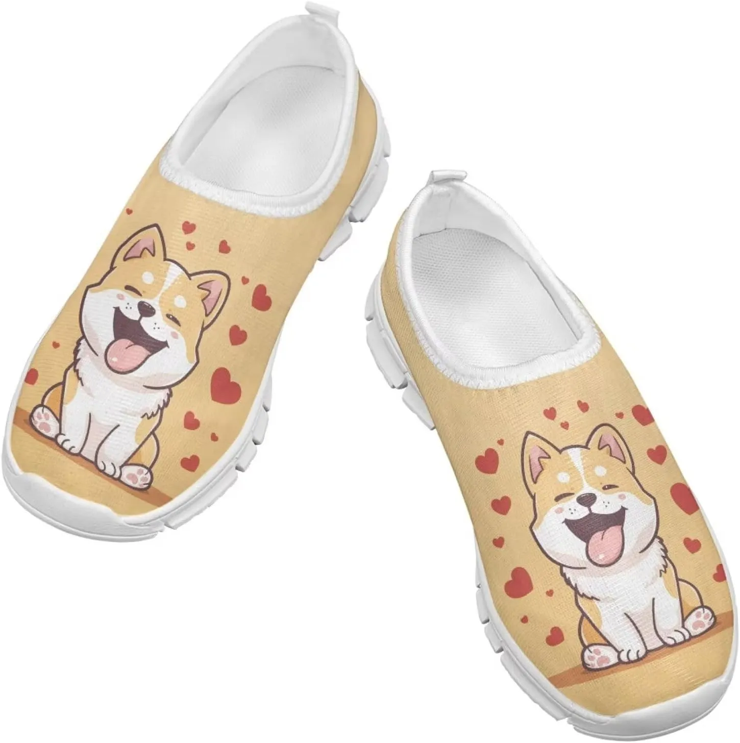 Girls Cute Shoes Kids Tennis Running Shoes Slip On Sneakers Active Mesh Shoes