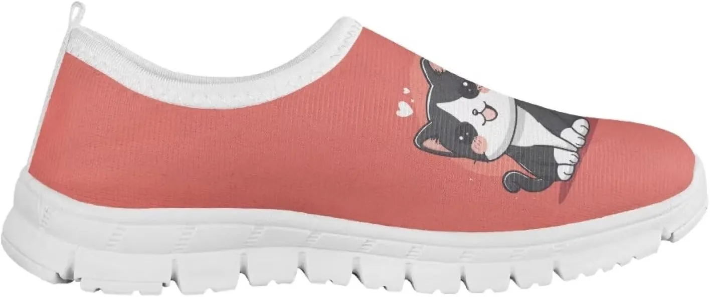 Girls Cute Shoes Kids Tennis Running Shoes Slip On Sneakers Active Mesh Shoes