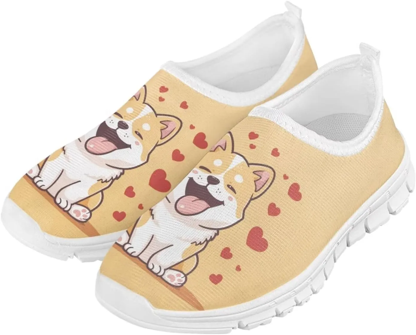 Girls Cute Shoes Kids Tennis Running Shoes Slip On Sneakers Active Mesh Shoes