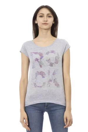Gray Cotton Women T-Shirt