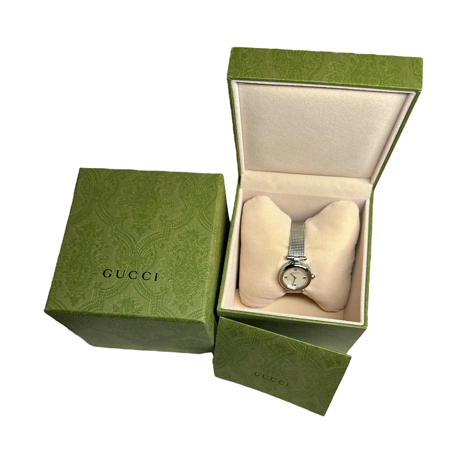 GUCCI Diamantissima Mother Of Pearl Face 27mm Women's Watch - Ref. 141.5