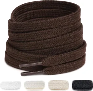 Handshop 2 Pairs Flat Athletic Shoelaces 5/16" in 40"-63" Wide Sneaker Replacement Shoe Laces