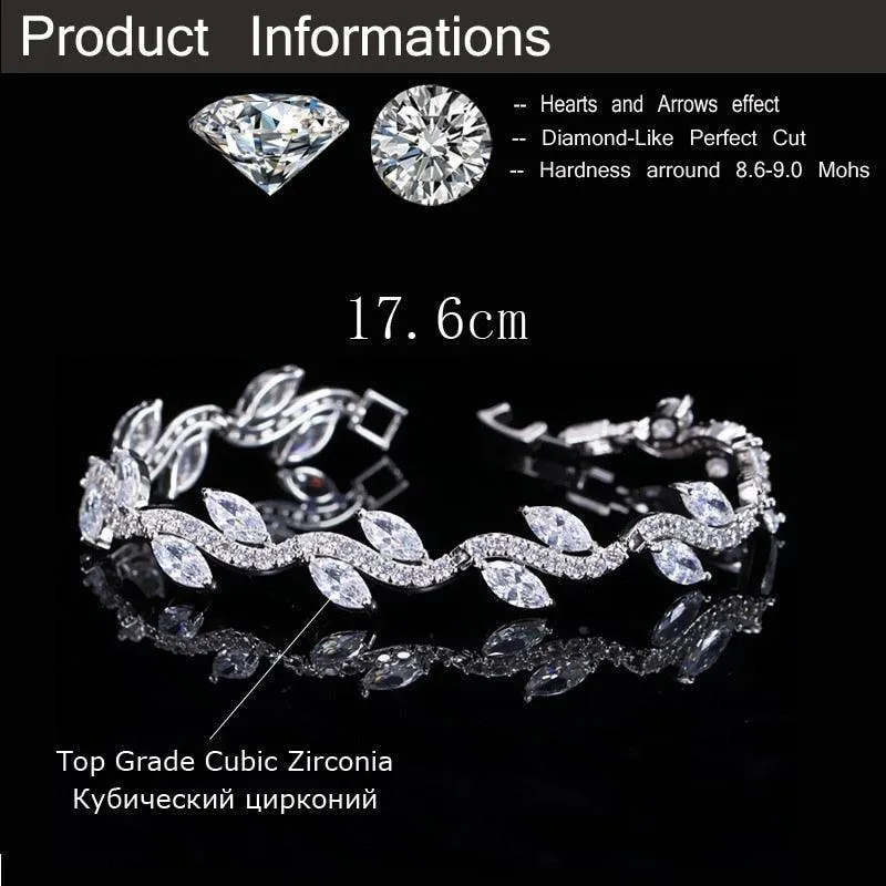 High-Quality Women White Gold Color Cubic Zirconia Bridal Wedding Jewelry