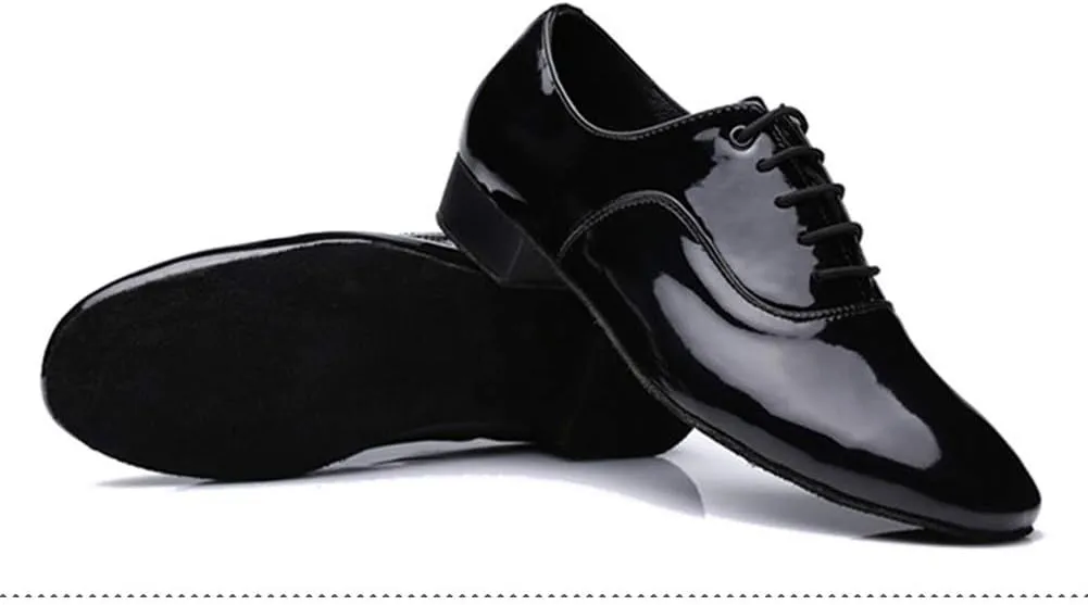 HIPPOSEUS Men's Ballroom Dance Shoes Low Heel Tango Morden Rumba Social Dance Shoes,Model 707