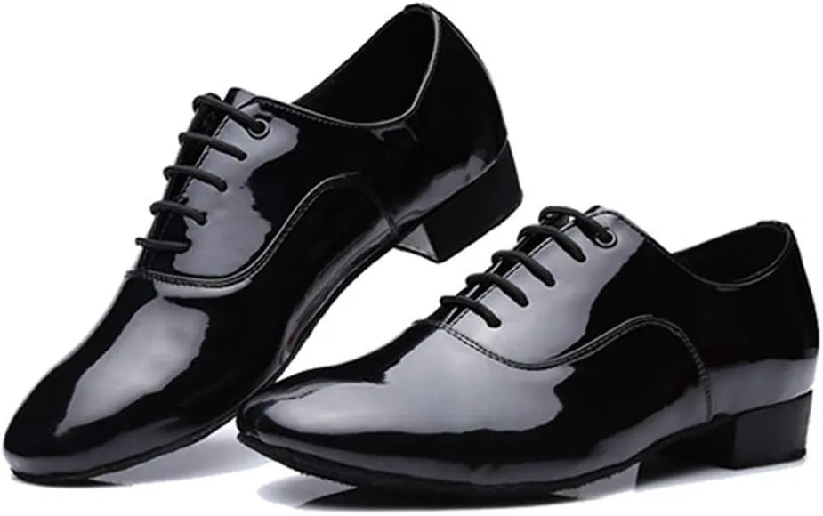 HIPPOSEUS Men's Ballroom Dance Shoes Low Heel Tango Morden Rumba Social Dance Shoes,Model 707