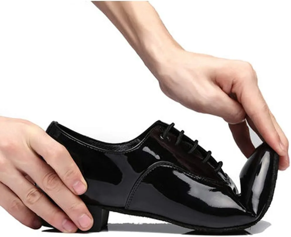 HIPPOSEUS Men's Ballroom Dance Shoes Low Heel Tango Morden Rumba Social Dance Shoes,Model 707