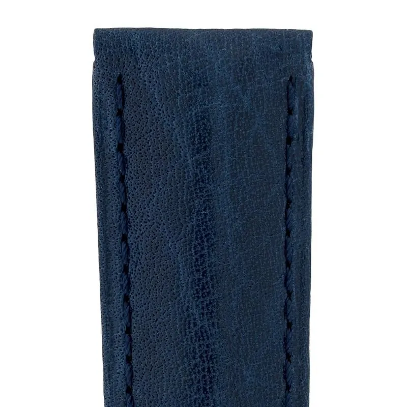 Hirsch CAMELGRAIN No Allergy Leather Watch Strap in BLUE