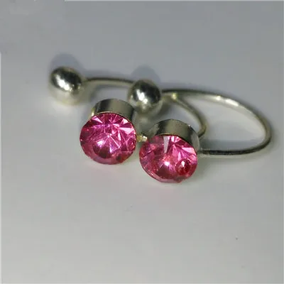 Hot Sale 16 Colors Clip On Earrings For Women 4mm Crystal Ear Cuff Jewelry Fake Piercing Zinc Alloy Ear Clips Oringe Girl Gift
