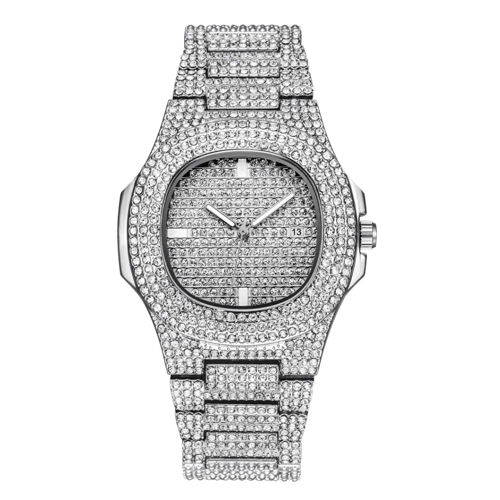 Iced Out Diamond Watch Quartz Gold HIP HOP Watches