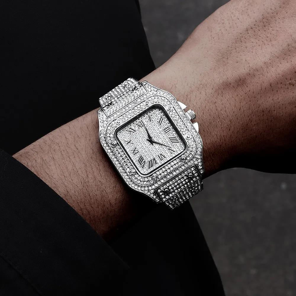 Iced Out Diamond Watch Quartz Gold HIP HOP Watches