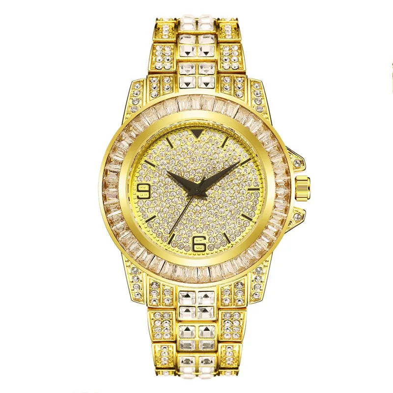Iced Out Micro Pave Cubic Zirconia Finish Watches and bracelet
