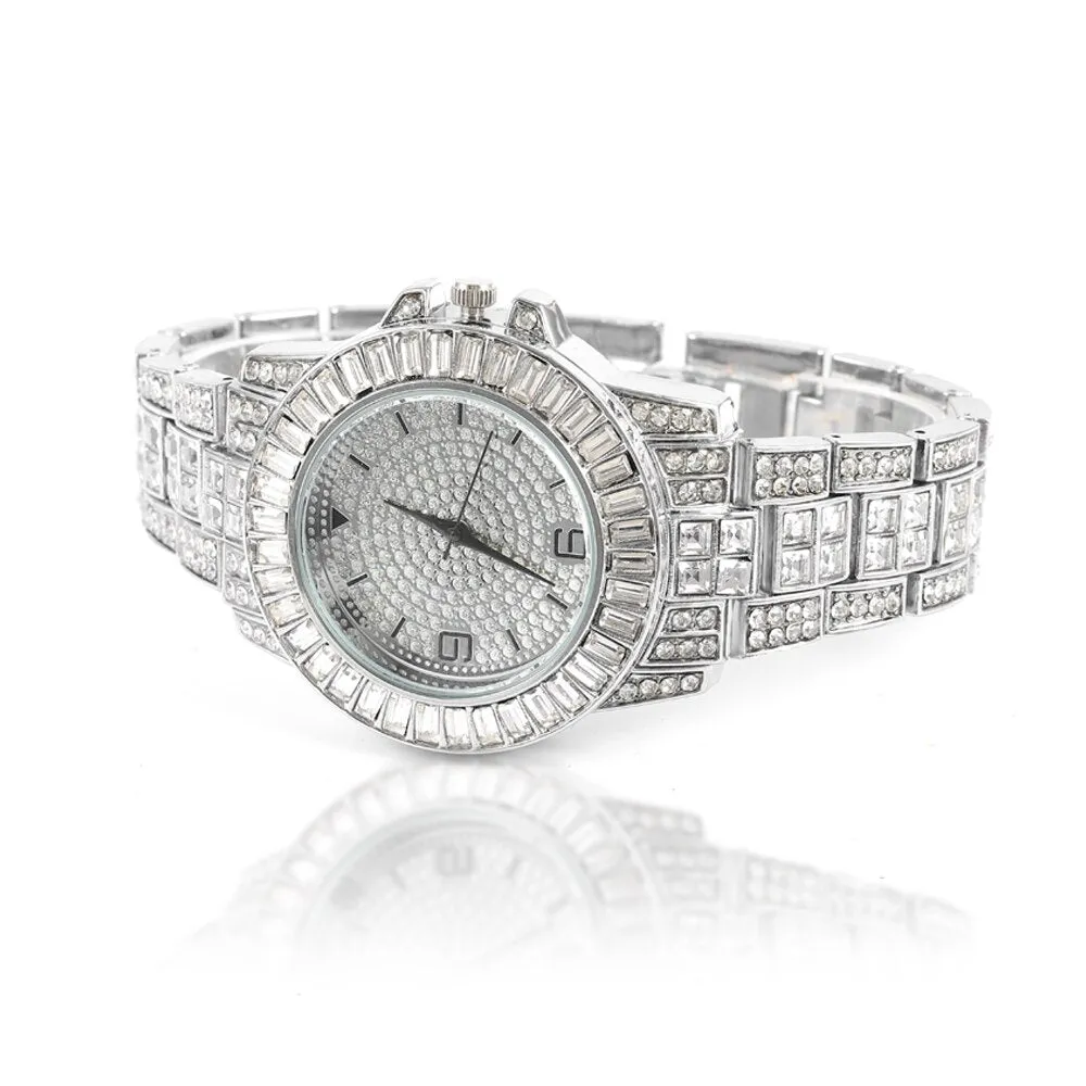 Iced Out Micro Pave Cubic Zirconia Finish Watches and bracelet