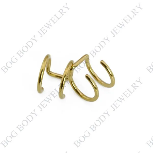 Illusion Captive Bead Rings, Fake Cartilage Clip-On Ring ,Helix Earrings, Non Pierced Clip On Closure Ring Sold as pair