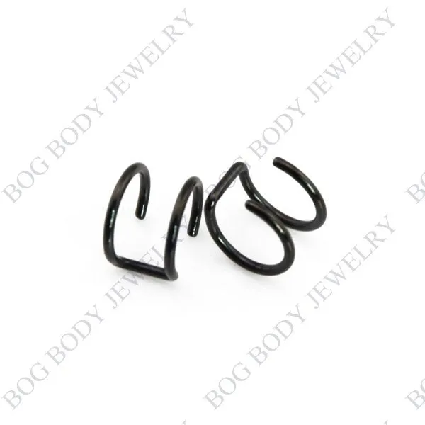 Illusion Captive Bead Rings, Fake Cartilage Clip-On Ring ,Helix Earrings, Non Pierced Clip On Closure Ring Sold as pair