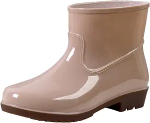 IWIHMIV Womens Rain Boots Ankle Rain Boots for Women Waterproof Rubber Boots Womens Boots Short Rain Boots Non-Slip Rainboots Rain Shoes