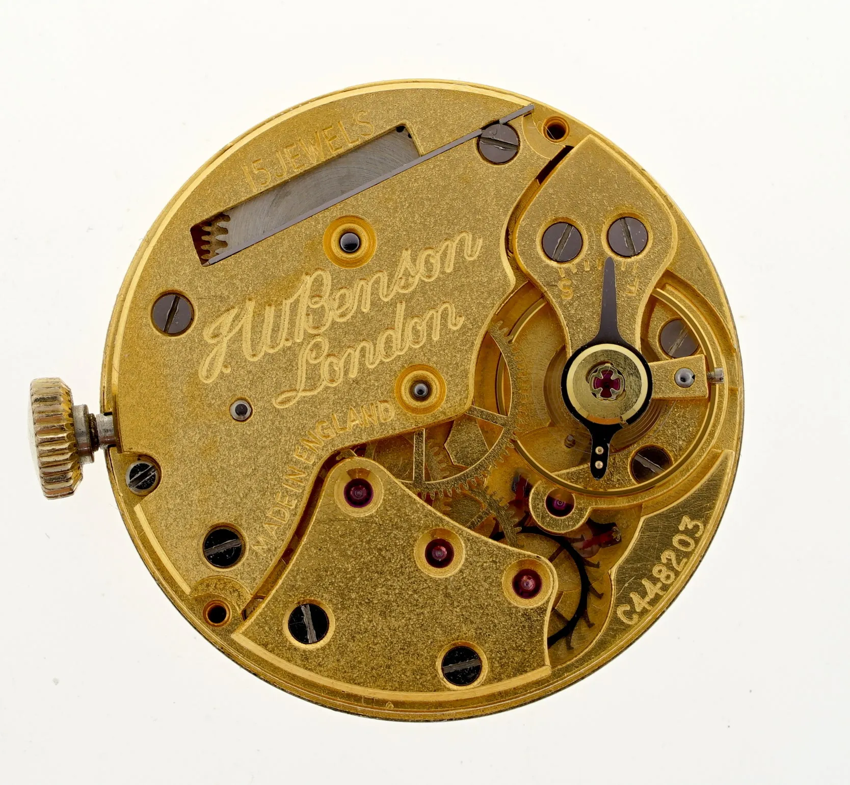 J W BENSON SMITHS 15J 9CT GOLD TI CUSHION PRESENTATION WATCH 1960