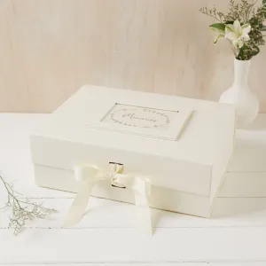Large 'Memories' Ivory Card Memory Keepsake Box