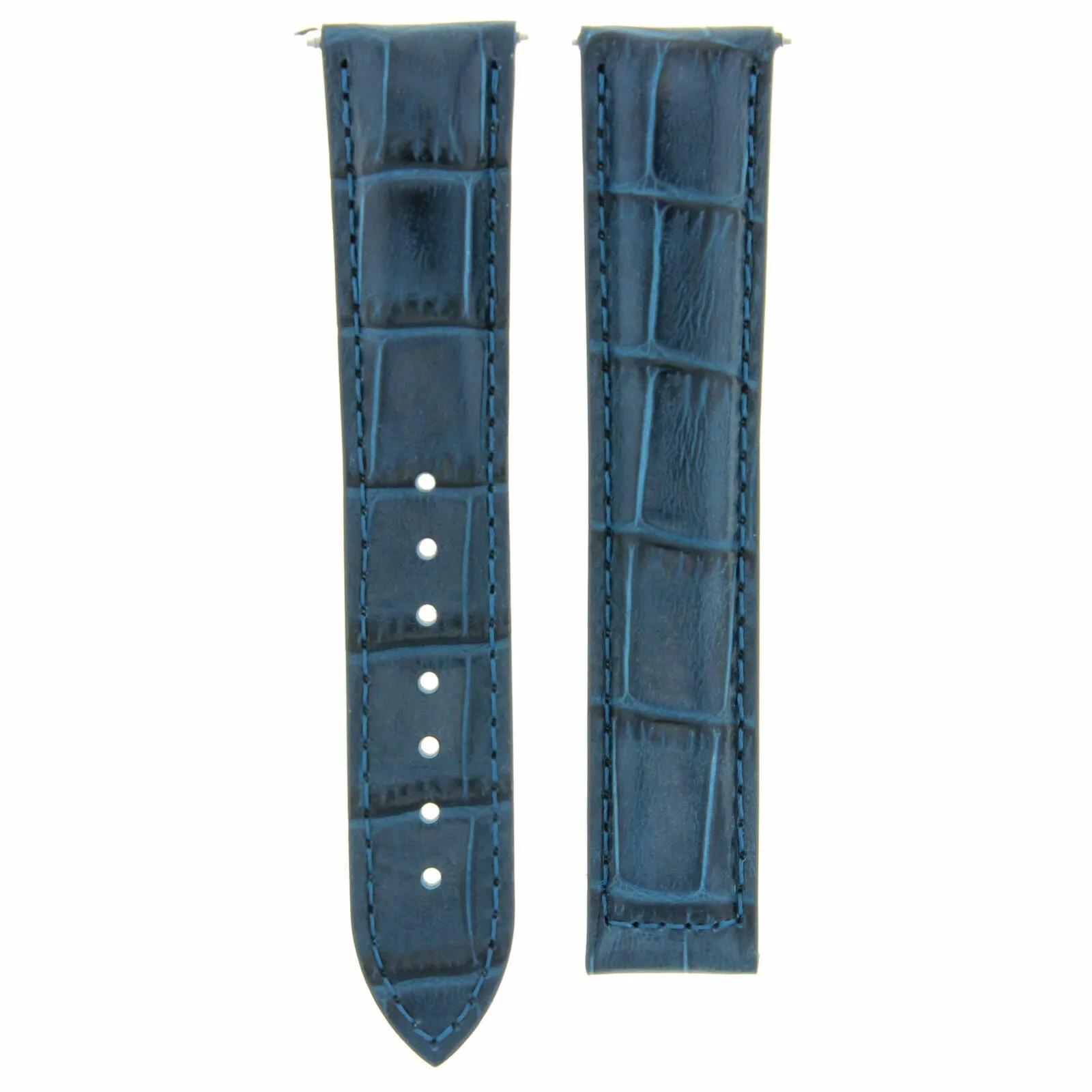 LEATHER STRAP WATCH BAND FOR 20MM MAURICE LACROIX DOUBLE RETROGRADE GMT BLUE
