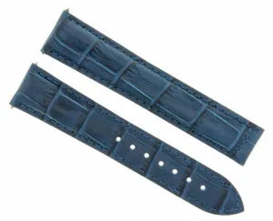 LEATHER STRAP WATCH BAND FOR 20MM MAURICE LACROIX DOUBLE RETROGRADE GMT BLUE